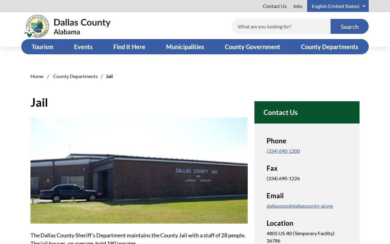 Dallas County released inmates jail official contact page